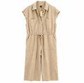 Universal Thread High Rise Tan Linen Jumpsuit