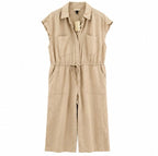 Universal Thread High Rise Tan Linen Jumpsuit