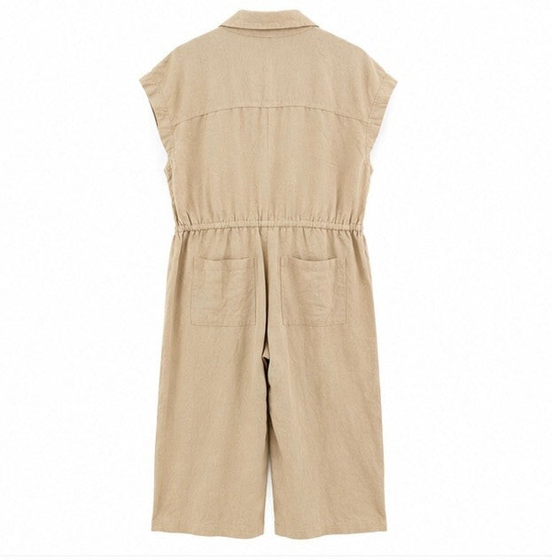 Universal Thread High Rise Tan Linen Jumpsuit