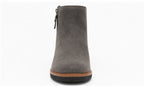 Dr. Scholl's Bianca Gray Fabric Suede Wedge Booties