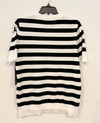 Karl Lagerfeld Paris Black White Striped Crewneck Sweater Women Size XS