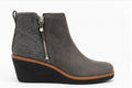 Dr. Scholl's Bianca Gray Fabric Suede Wedge Booties