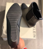 Anne Klein Black Valore Pointed Toe Wedge Booties